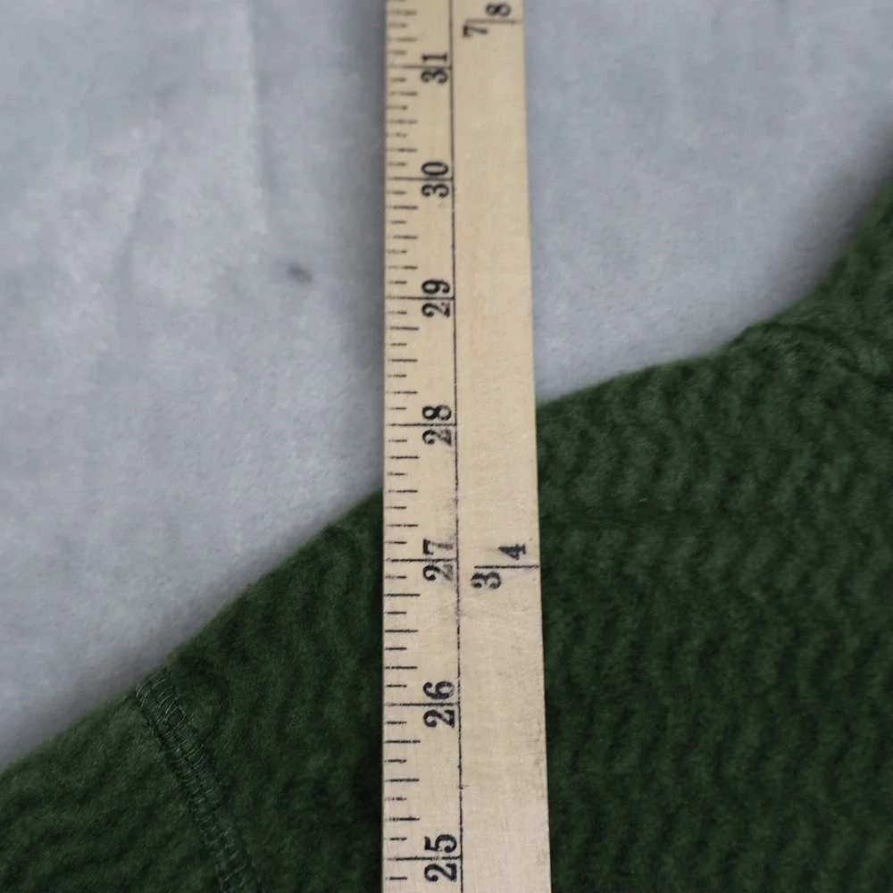Canada Weathergear Sweater Men XL Green Textured Fleece 1/4 Zip Pullover Outdoor